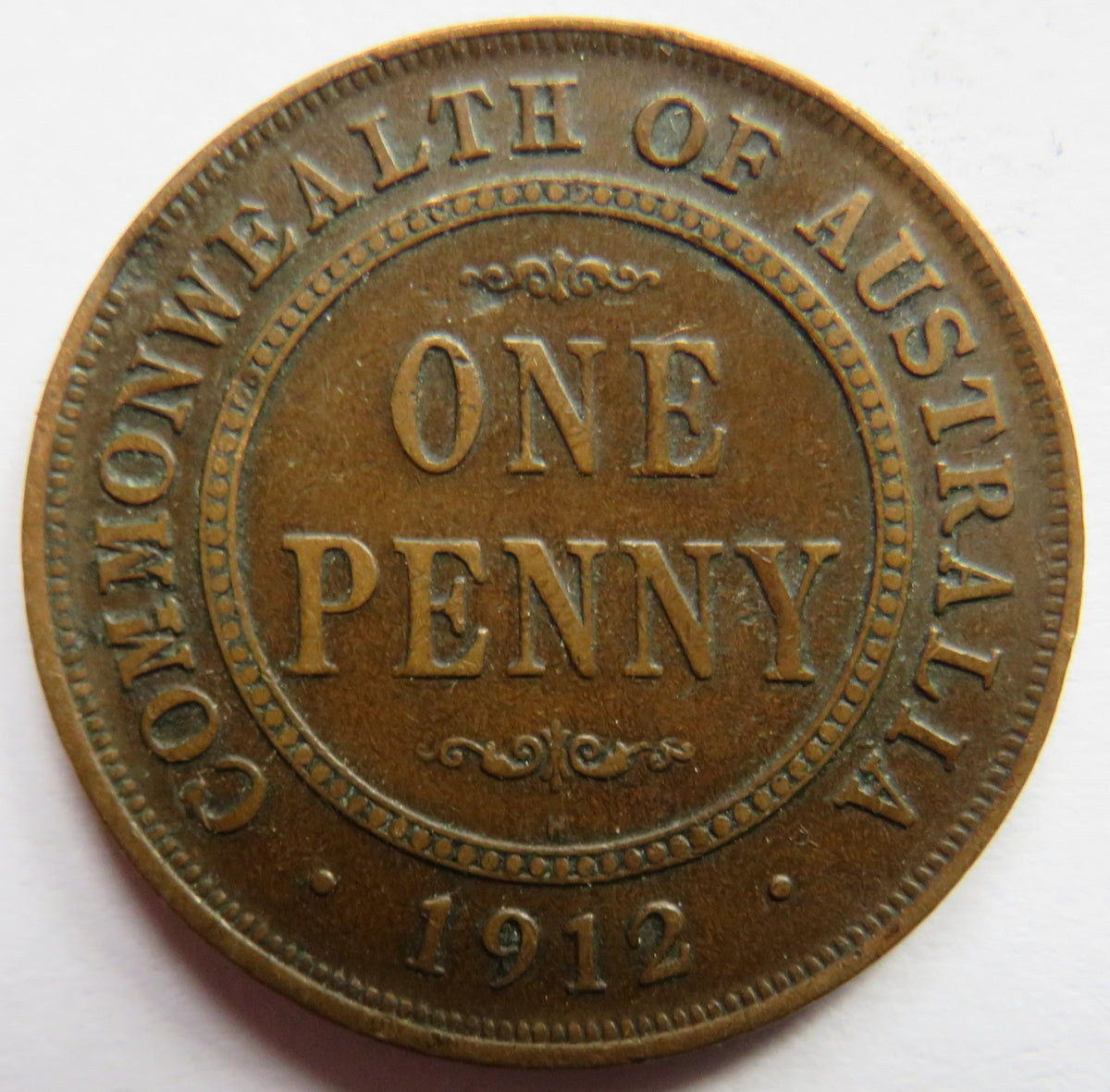 1912-H King George V Australia One Penny Coin