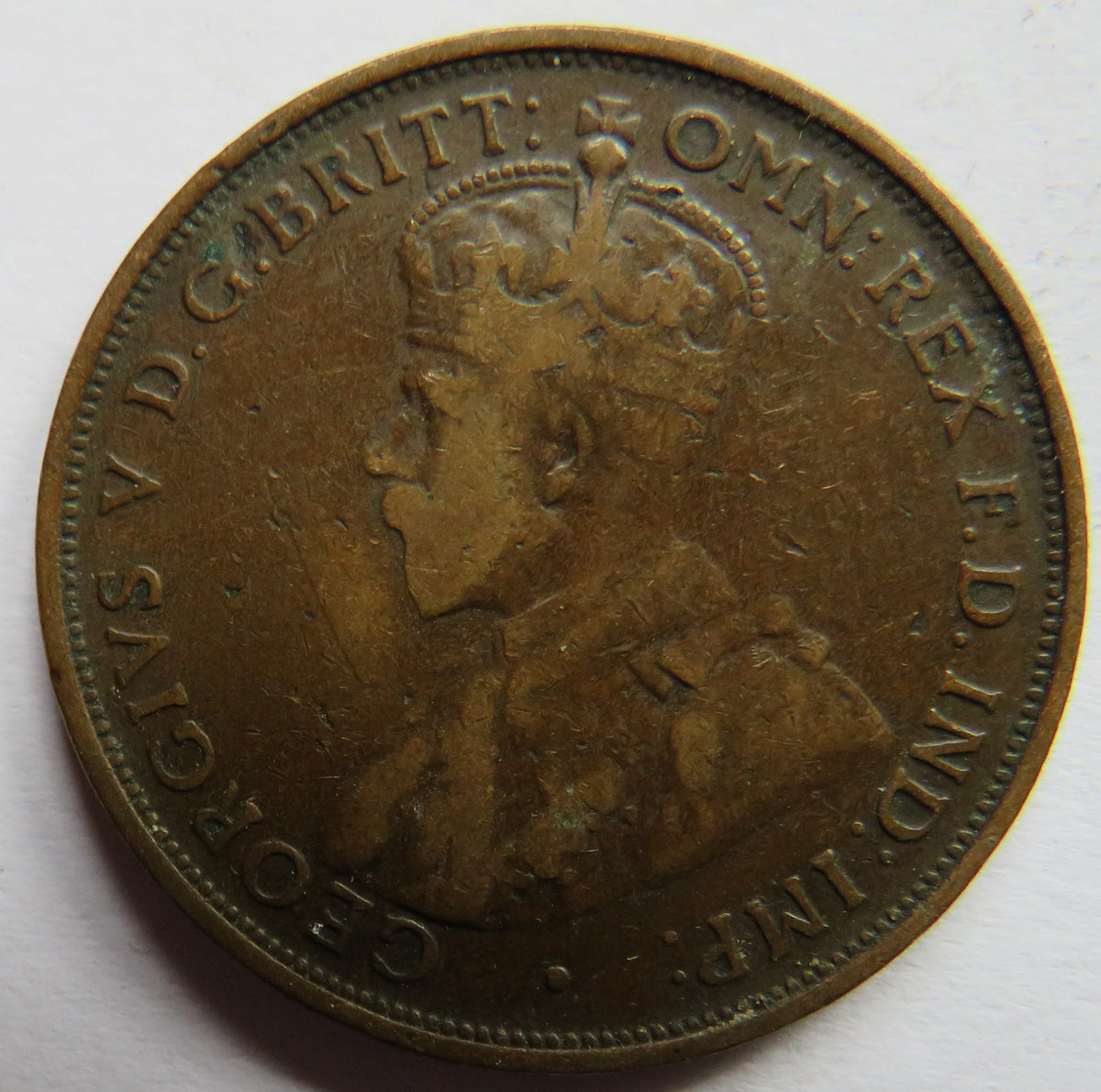 1912-H King George V Australia One Penny Coin