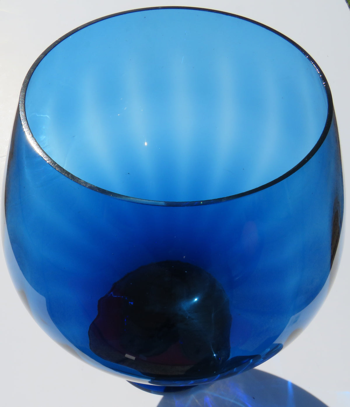 Vintage Good Quality Italian Blue Glass Vase