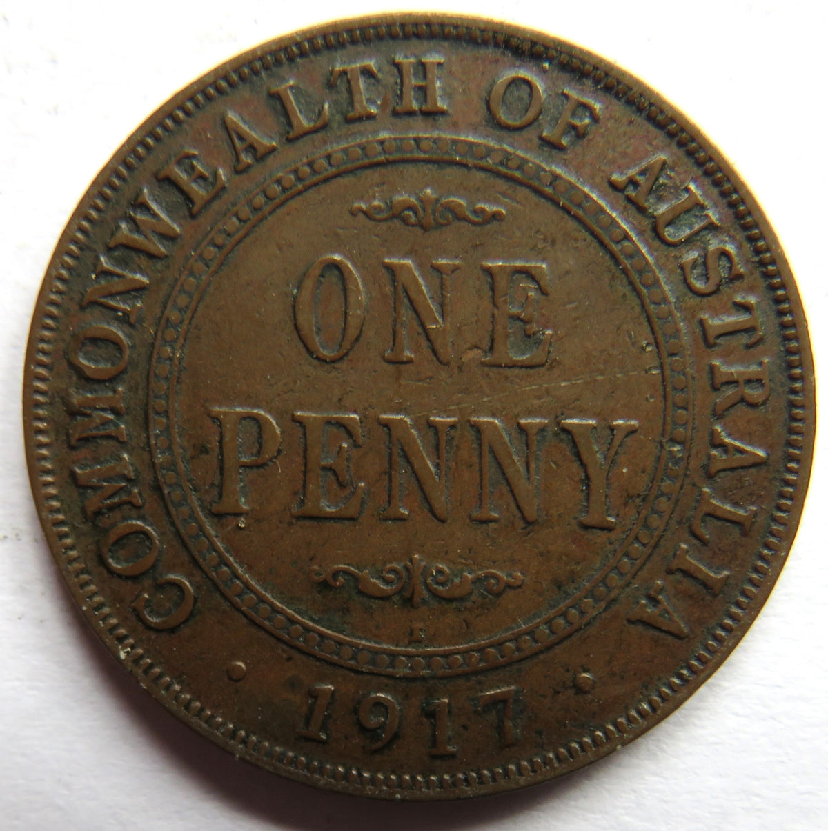 1917 King George V Australia One Penny Coin