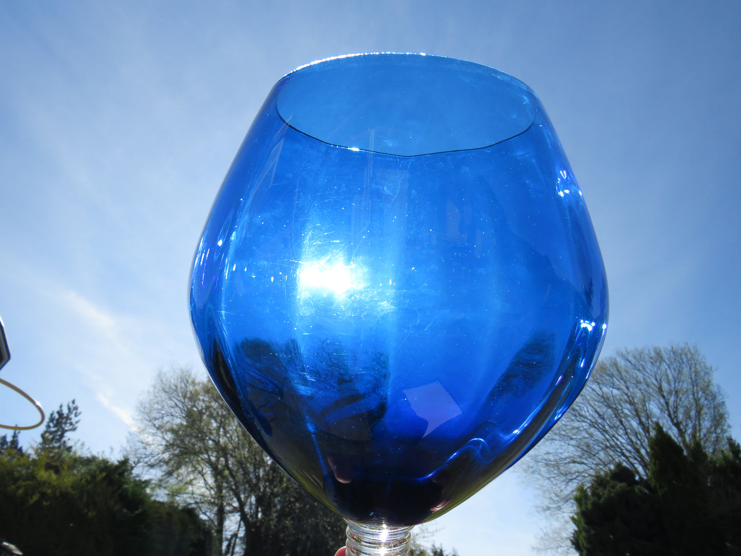 Vintage Good Quality Italian Blue Glass Vase