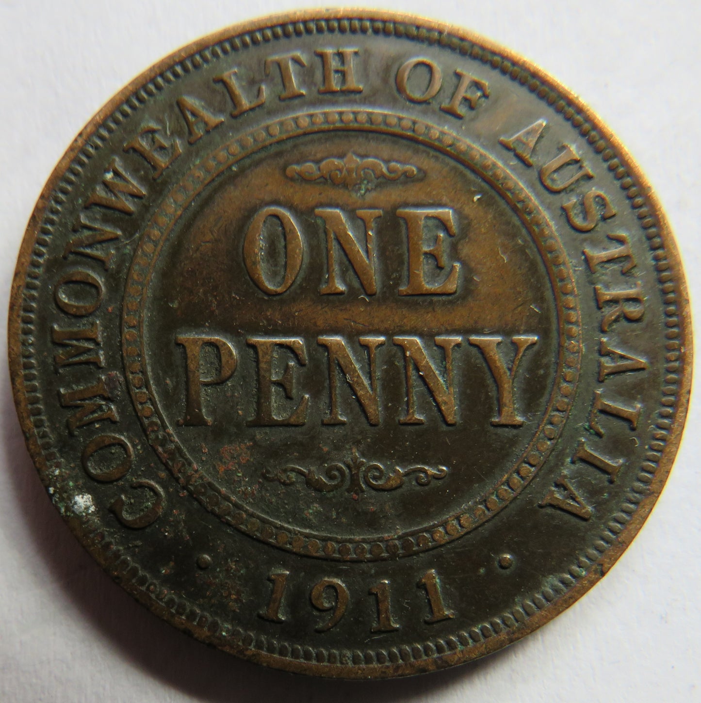 1911 King George V Australia One Penny Coin