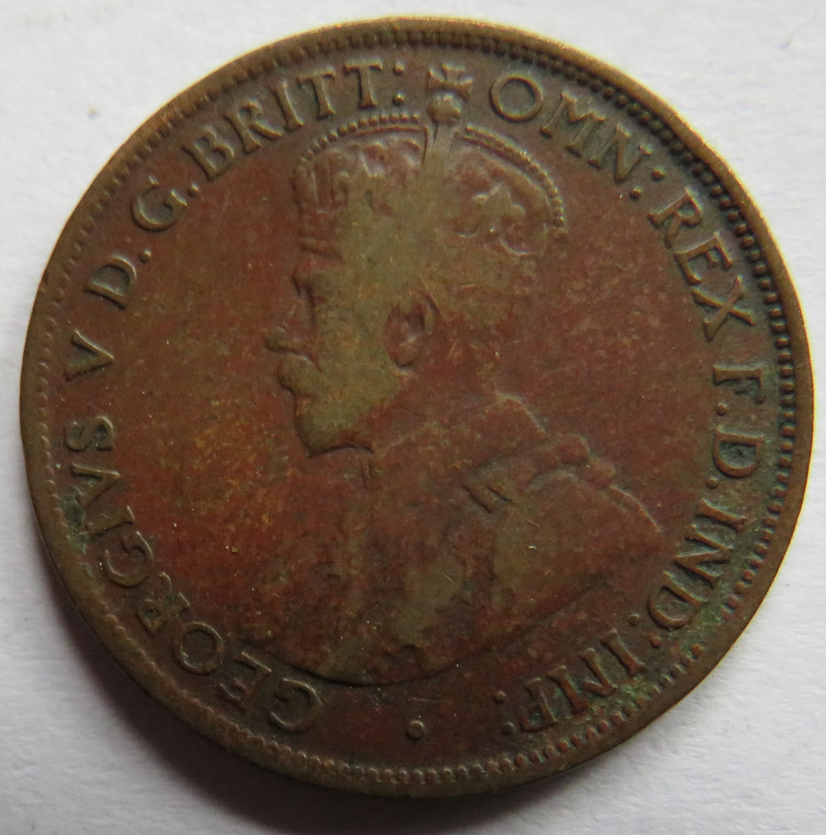 1912-H King George V Australia Halfpenny Coin image 3