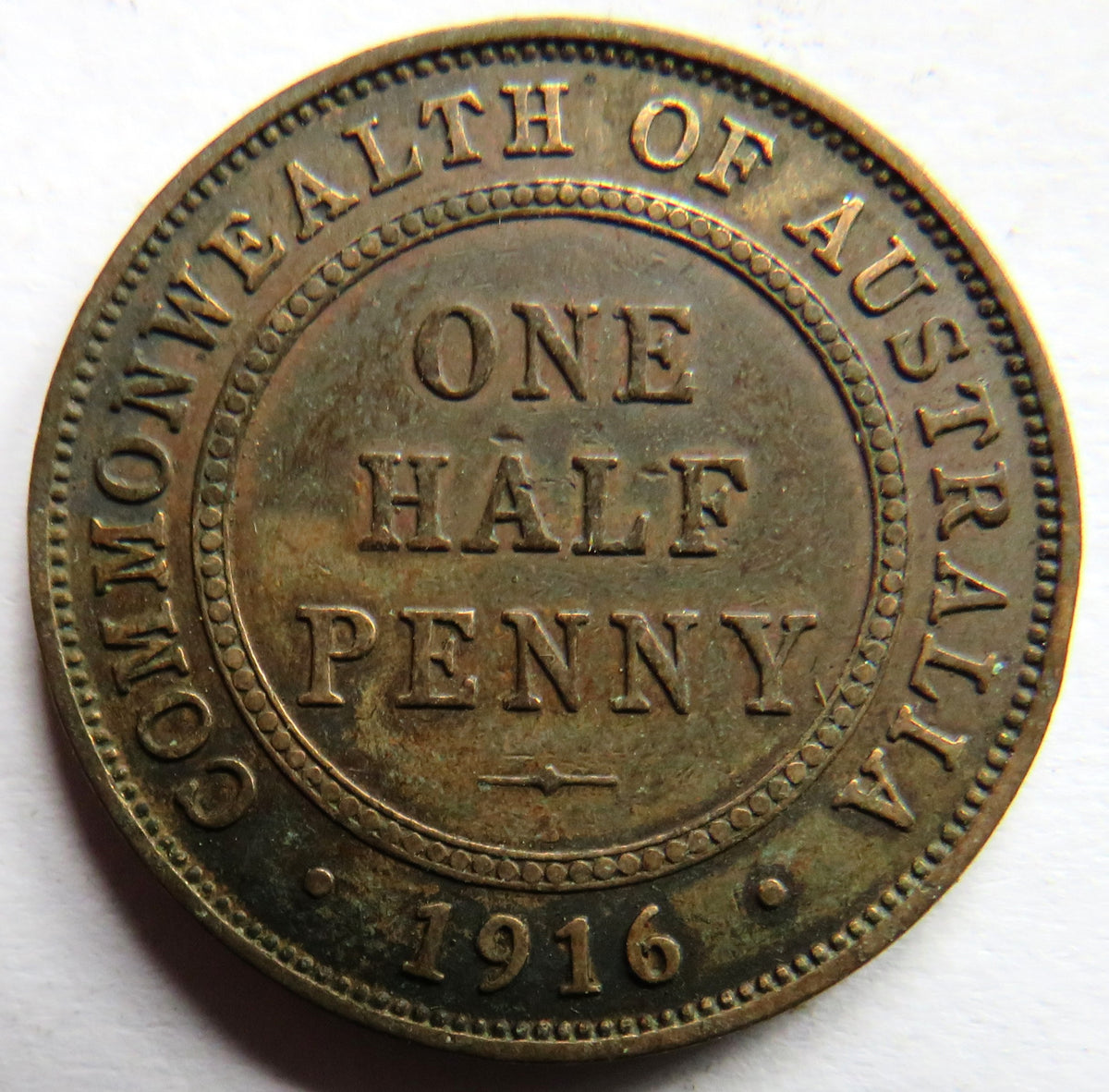 1916 King George V Australia Halfpenny Coin