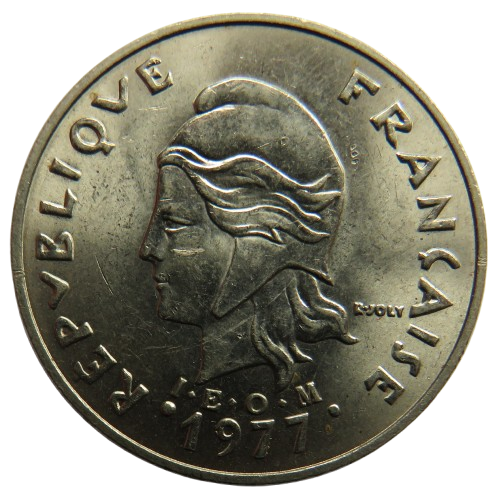 1977 New Caledonia 20 Francs Coin