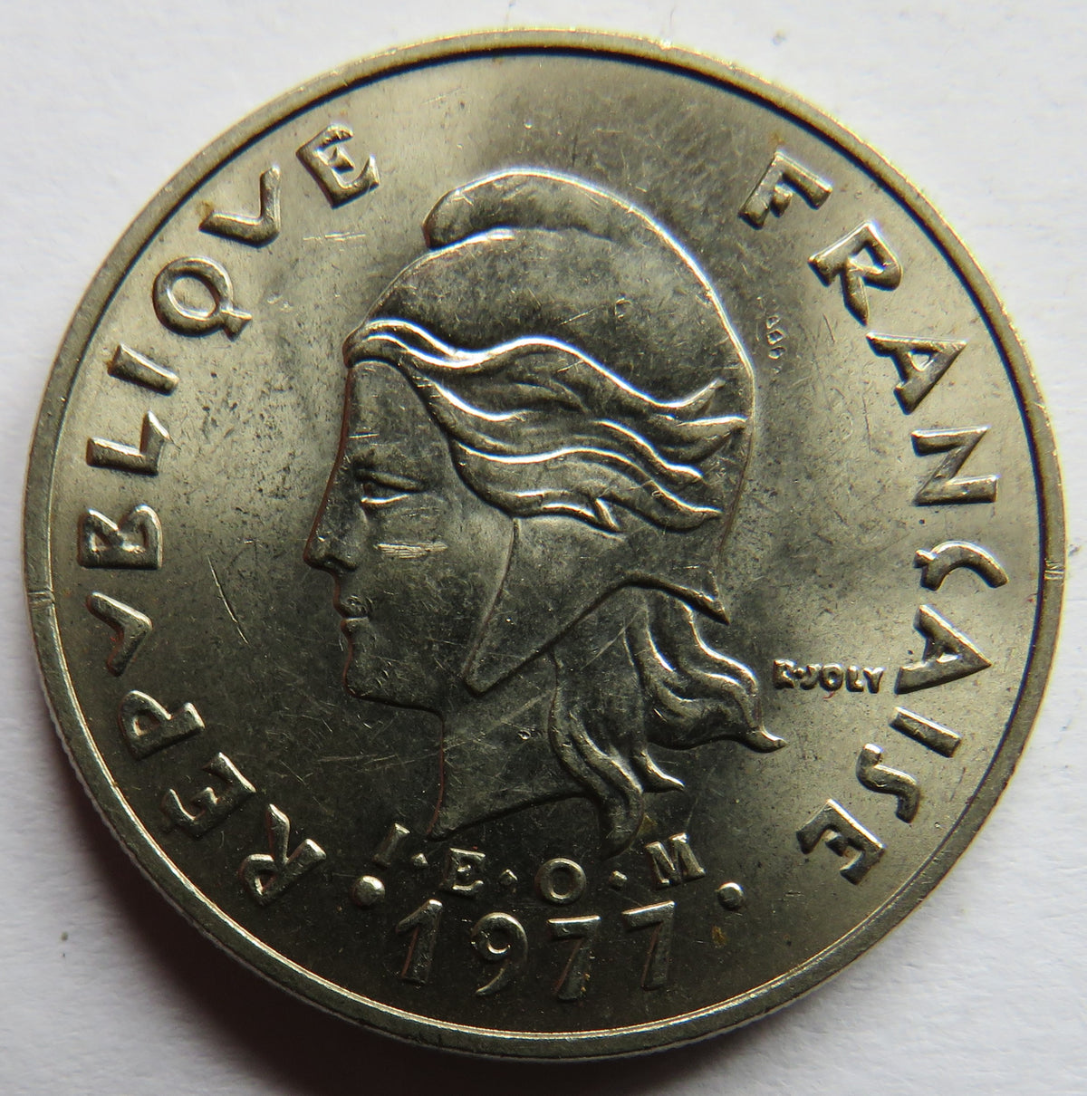 1977 New Caledonia 20 Francs Coin