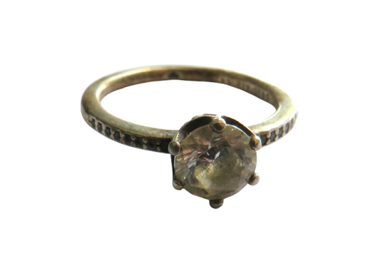 Stylish Ladies Sterling Silver & CZ Ring By Pandora - UK Size L & 1/2