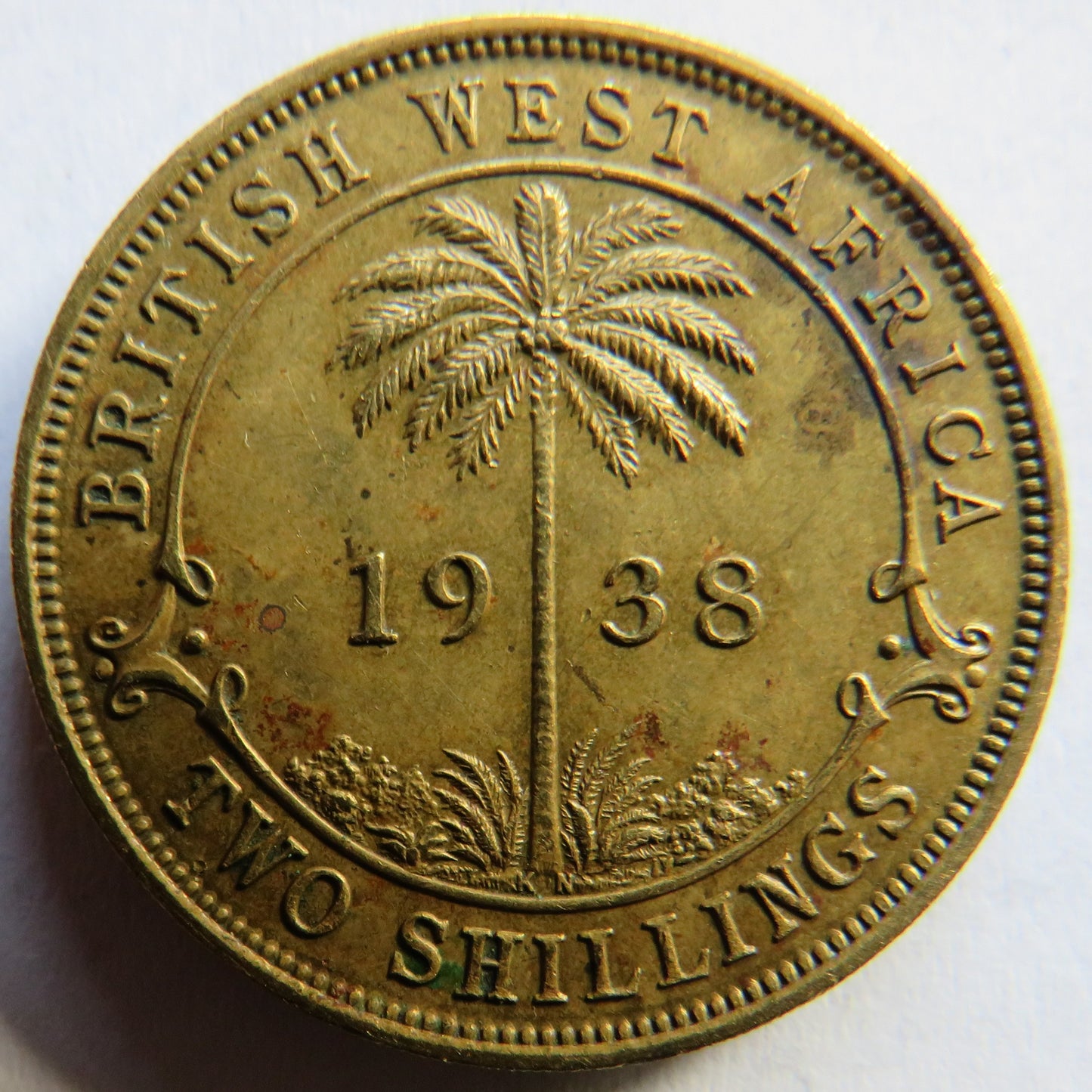 1938 King George VI British West Africa 2 Shillings Coin
