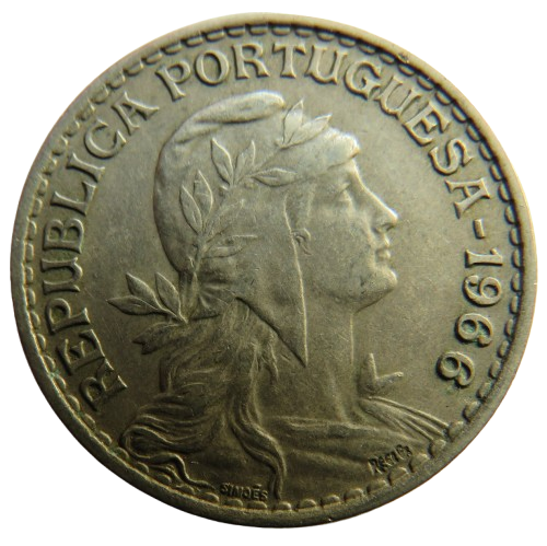 1966 Portugal One Escudo Coin
