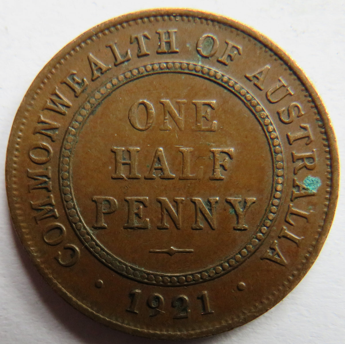 1921 King George V Australia Half-penny Coin