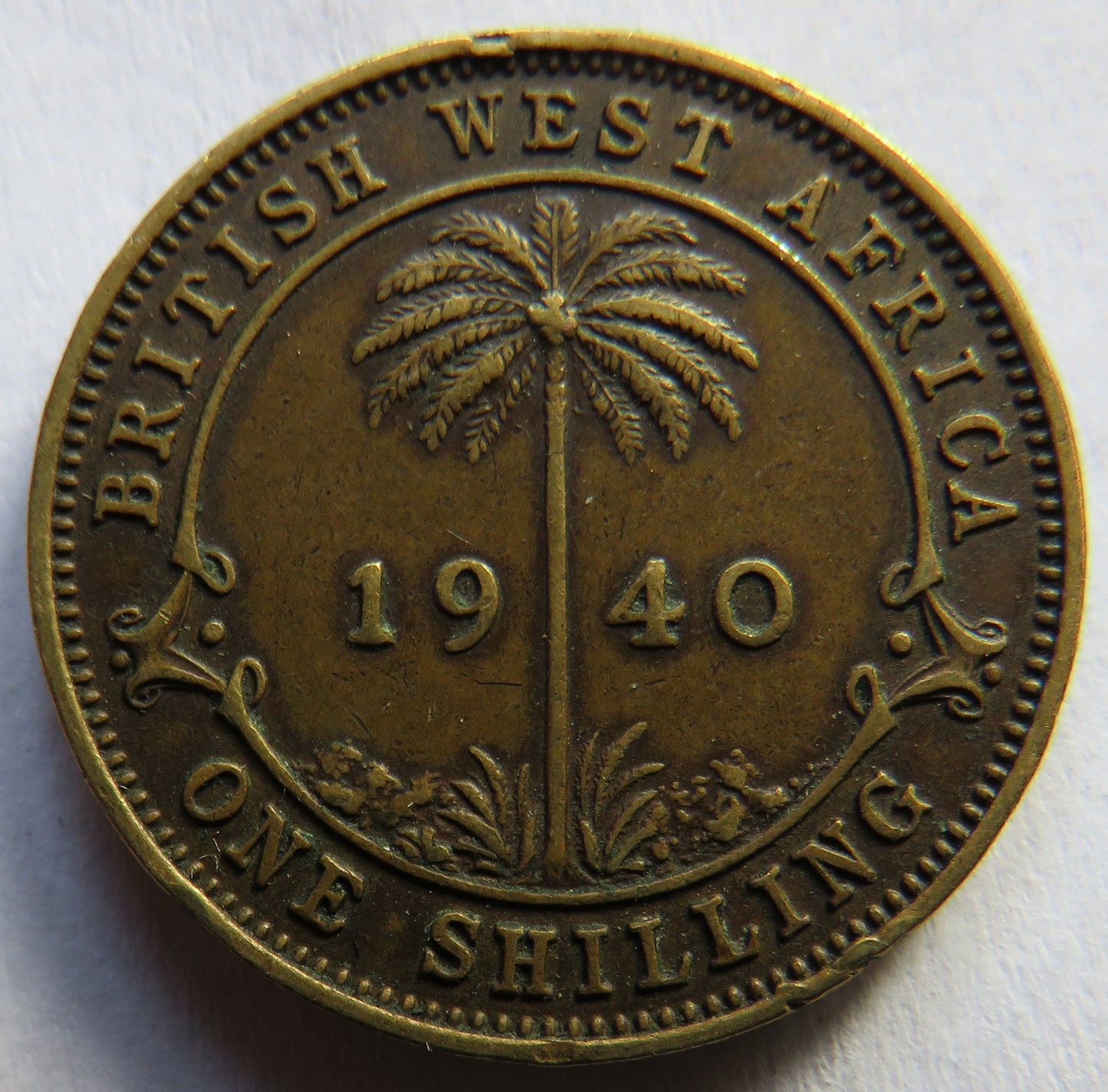 1940 King George VI British West Africa One Shilling Coin