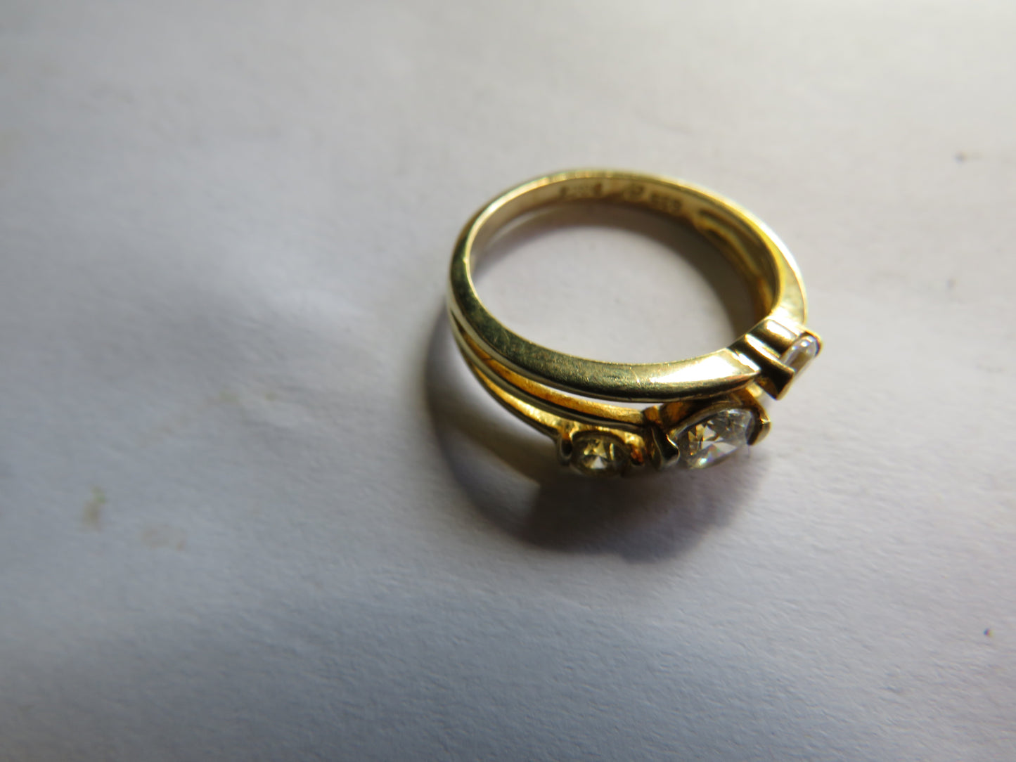 Stylish Ladies Gold Plated Sterling Silver & DQCZ Ring - UK Size L