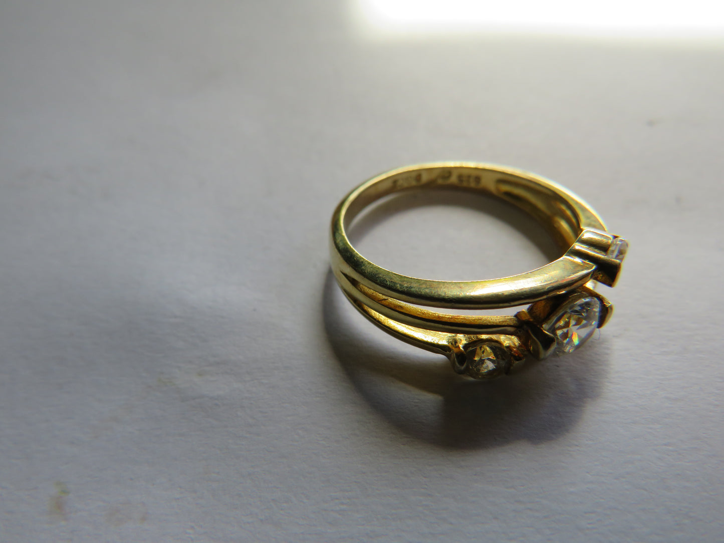 Stylish Ladies Gold Plated Sterling Silver & DQCZ Ring - UK Size L