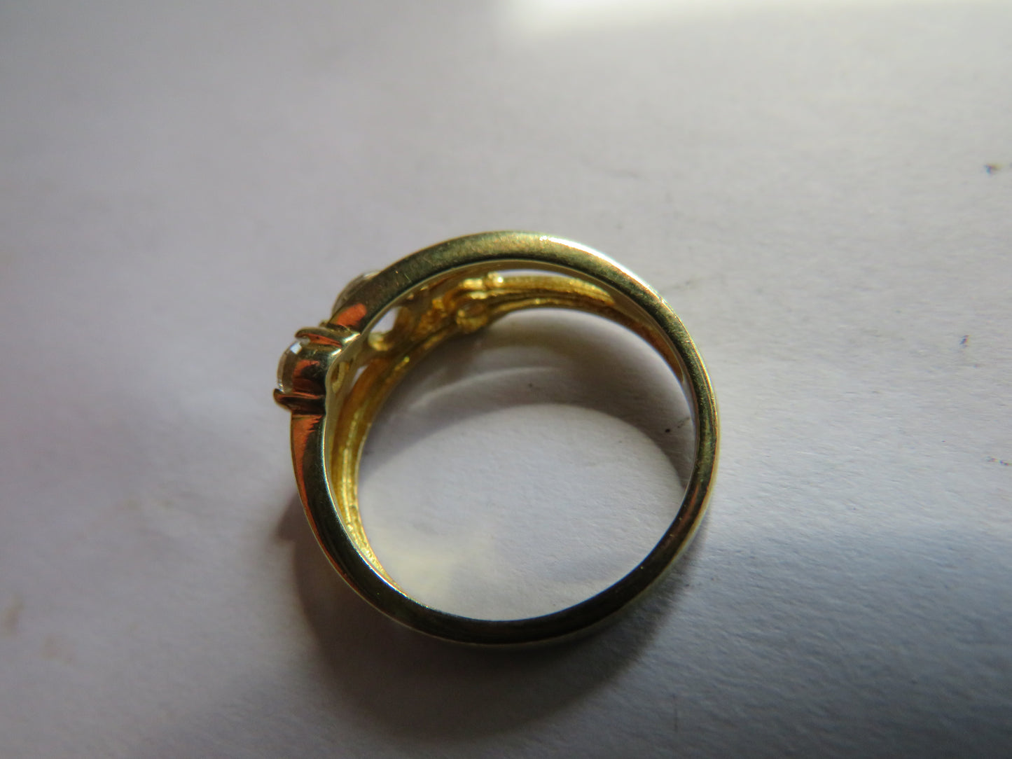Stylish Ladies Gold Plated Sterling Silver & DQCZ Ring - UK Size L