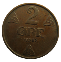 Load image into Gallery viewer, 1937 Norway 2 Ore Coin
