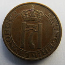 Load image into Gallery viewer, 1937 Norway 2 Ore Coin
