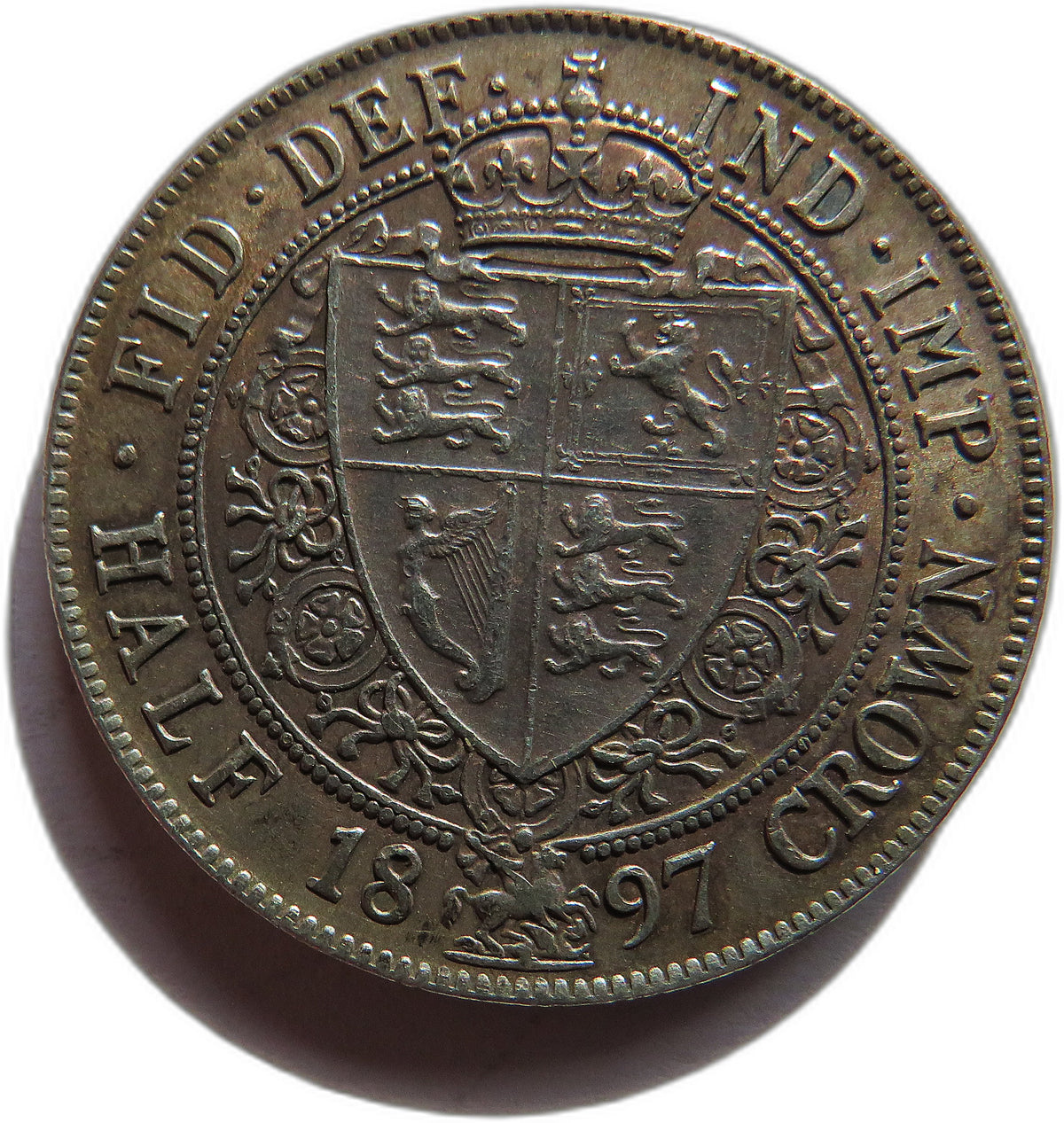 1897 Queen Victoria Silver Halfcrown Coin - Great Britain