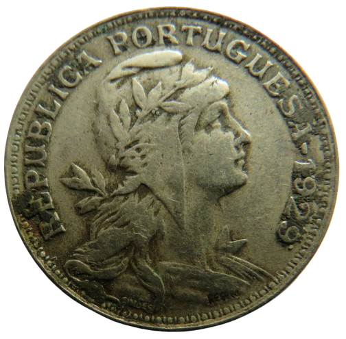 1929 Portugal 50 Centavos Coin