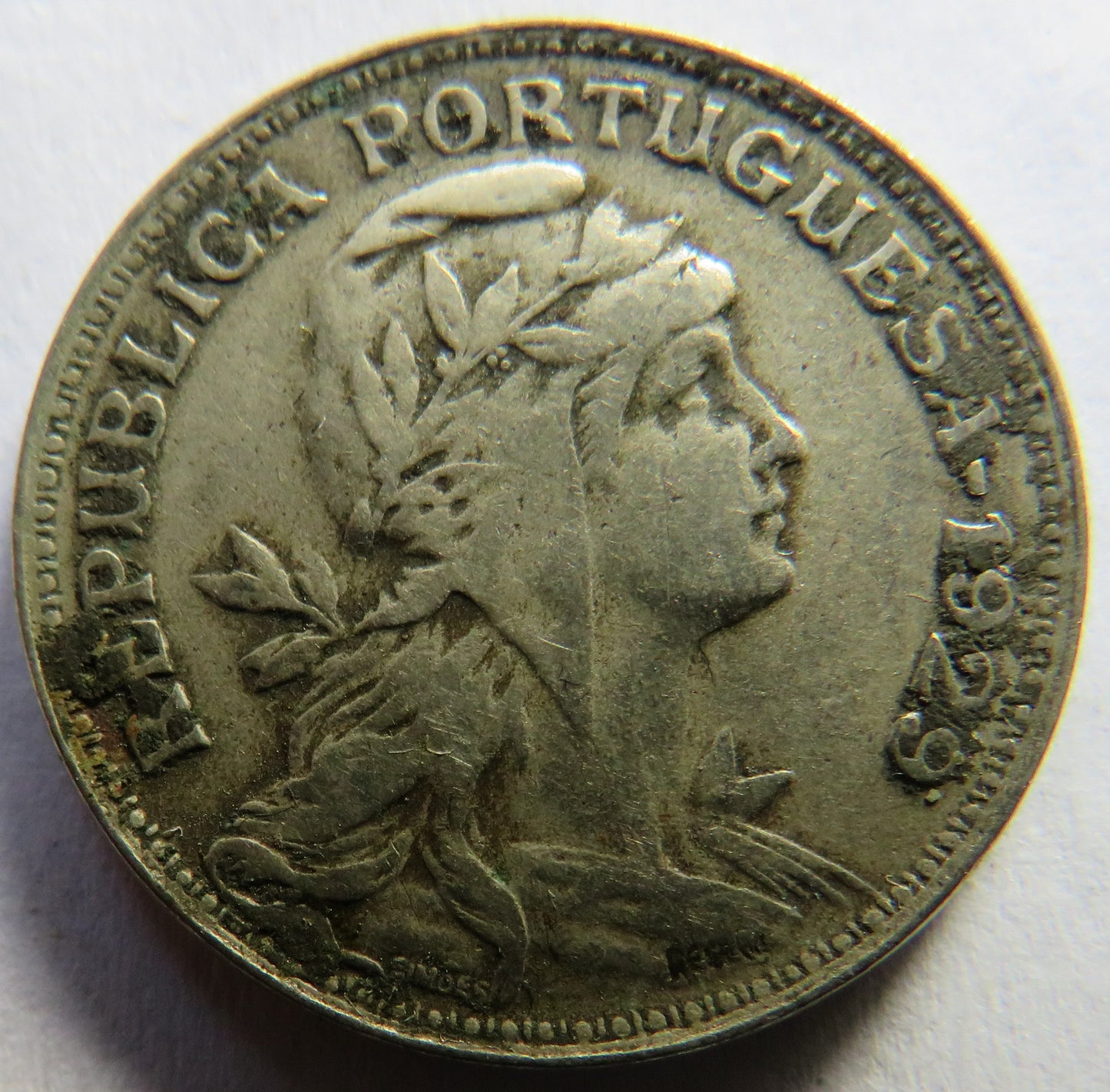 1929 Portugal 50 Centavos Coin