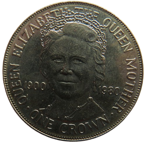 1980 Isle of Man One Crown Coin Queen Mother 80th Birthday