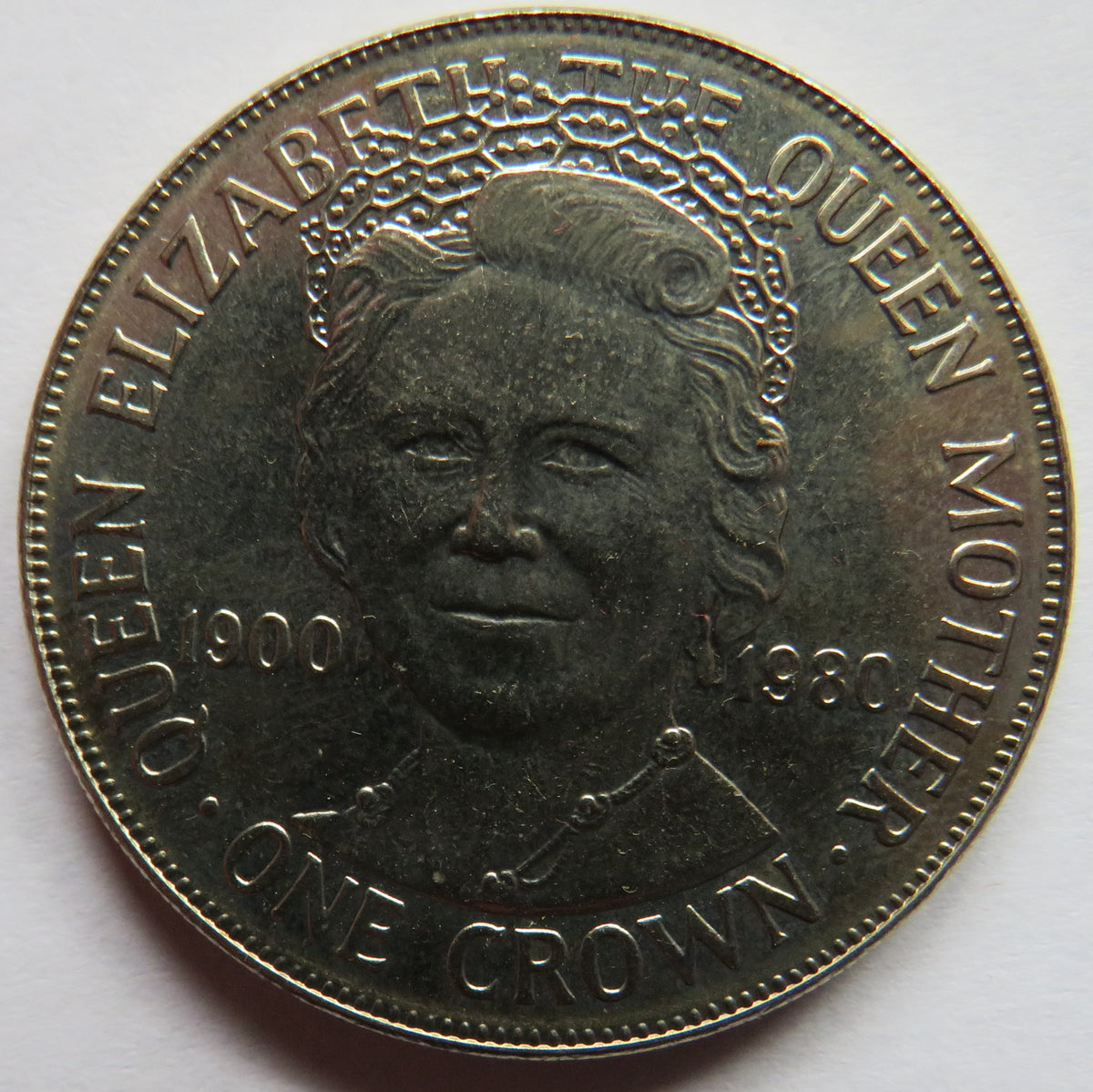 1980 Isle of Man One Crown Coin Queen Mother 80th Birthday