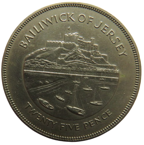 1977 Bailiwick Of Jersey 25 Pence / Crown Coin