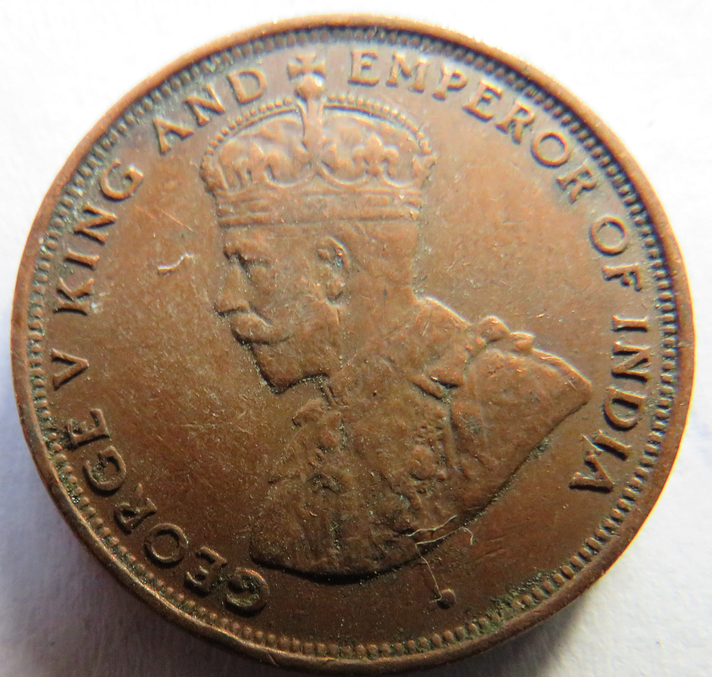 1929 King George V Ceylon One Cent Coin