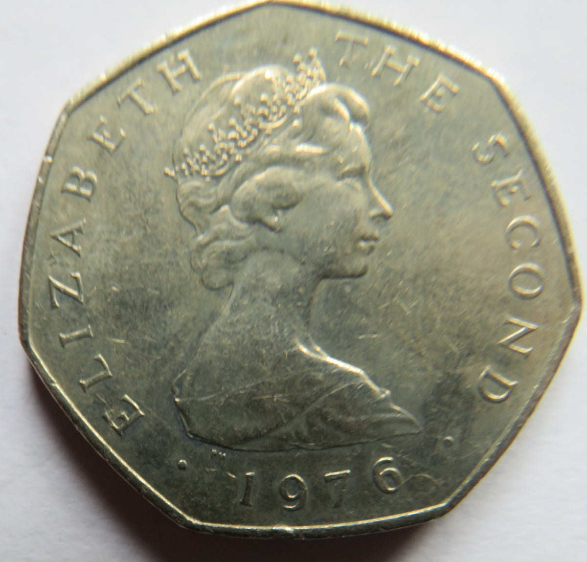 1976 Isle of Man 50p Fifty Pence Coin Viking Longboat