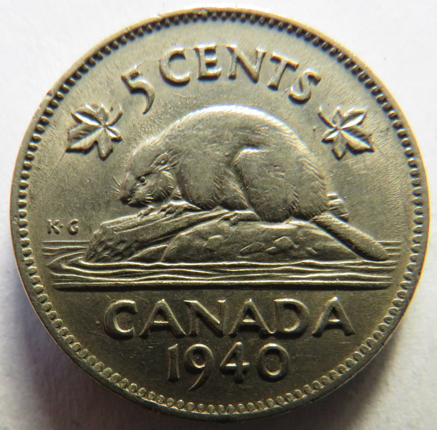 1940 King George VI Canada 5 Cents Coin