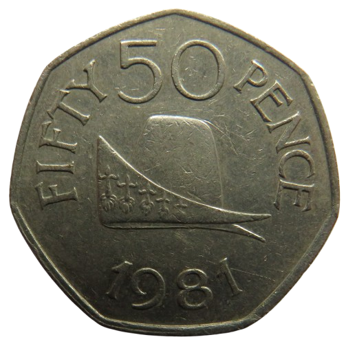 1981 Guernsey 50p Fifty Pence Coin image 1