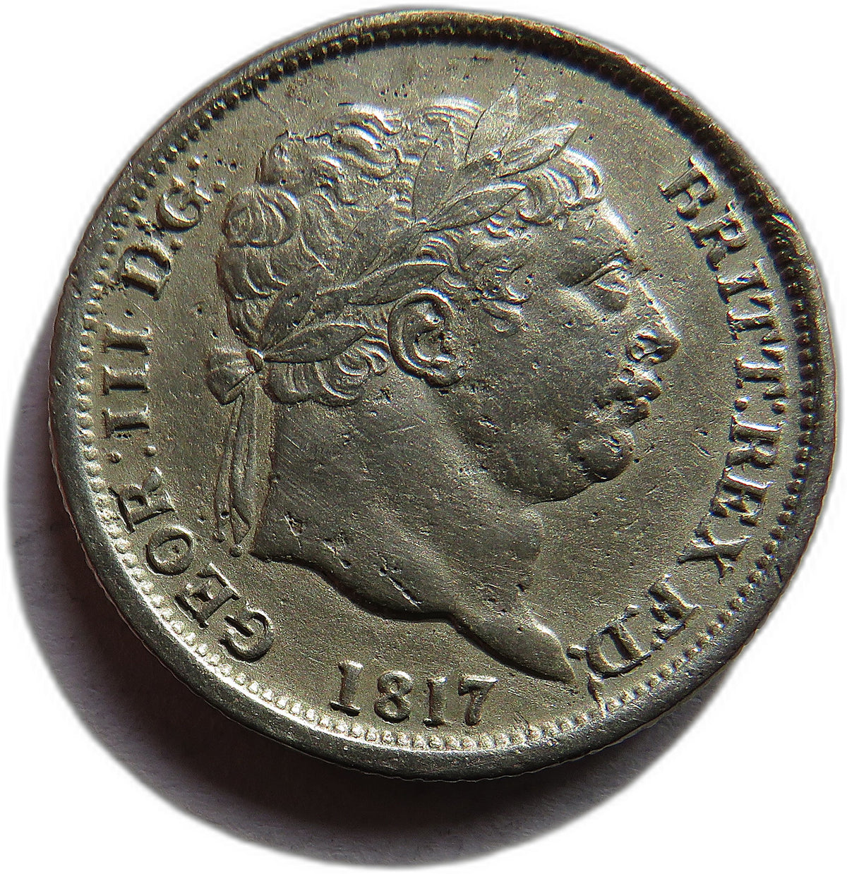 1817 King George III Silver Shilling Coin - Great Britain