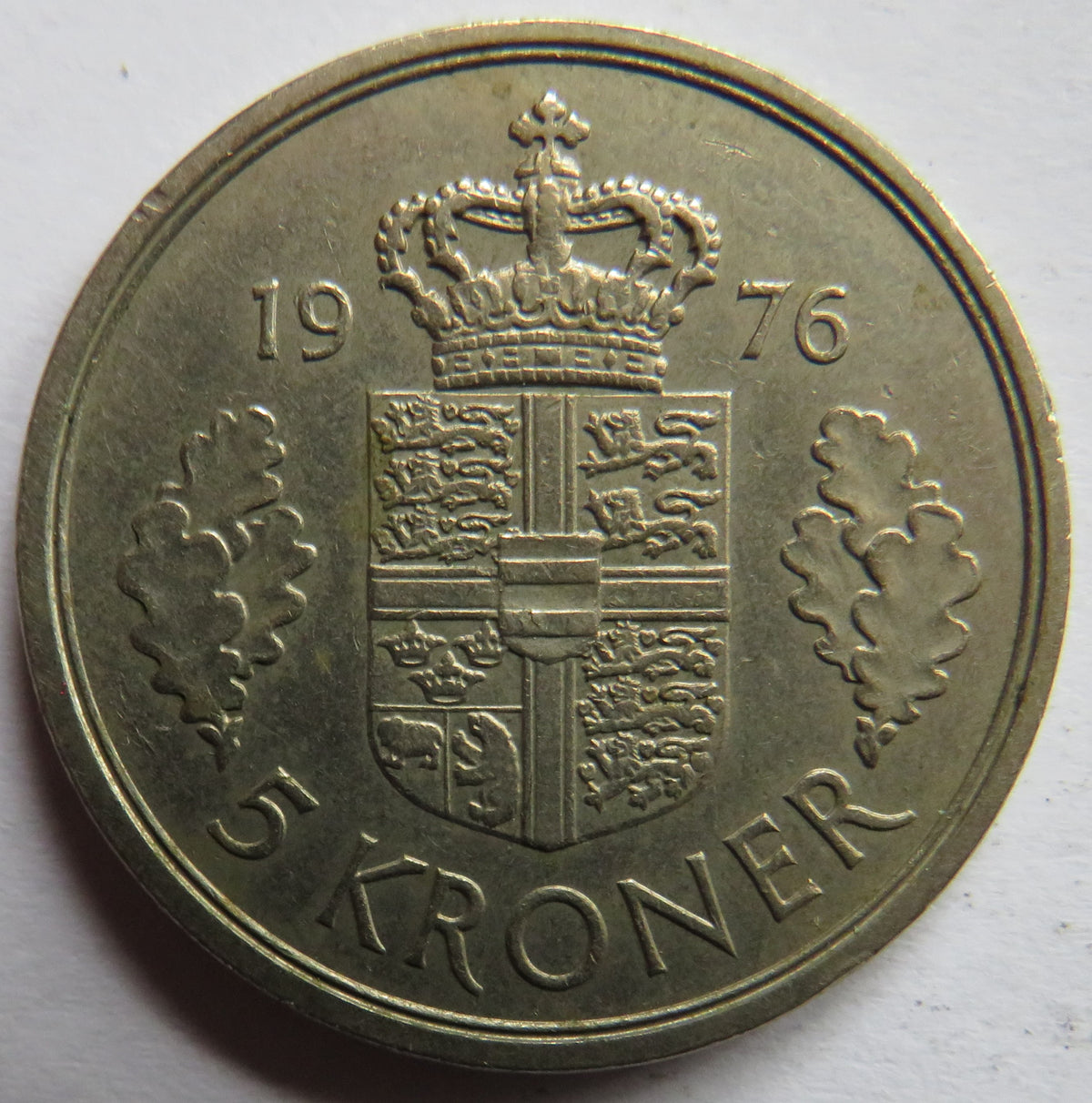 1976 Denmark 5 Kroner Coin