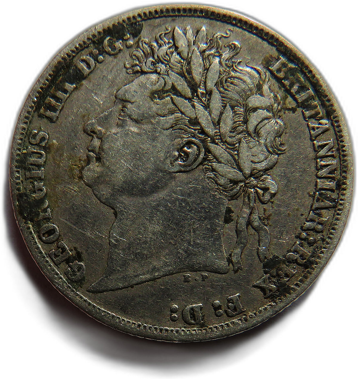 1821 King George IV Silver Shilling Coin - Great Britain