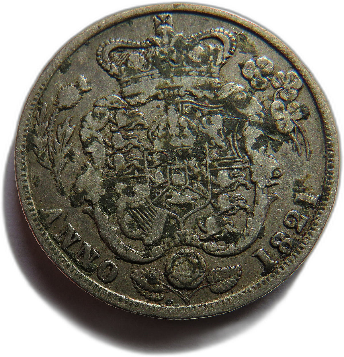1821 King George IV Silver Shilling Coin - Great Britain