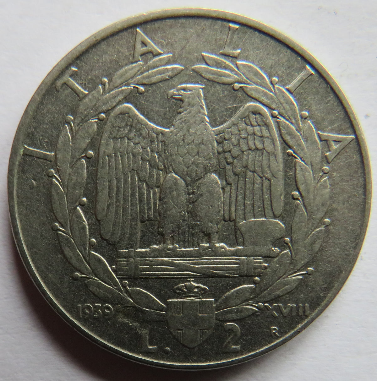 1939 Italy 2 Lire Coin