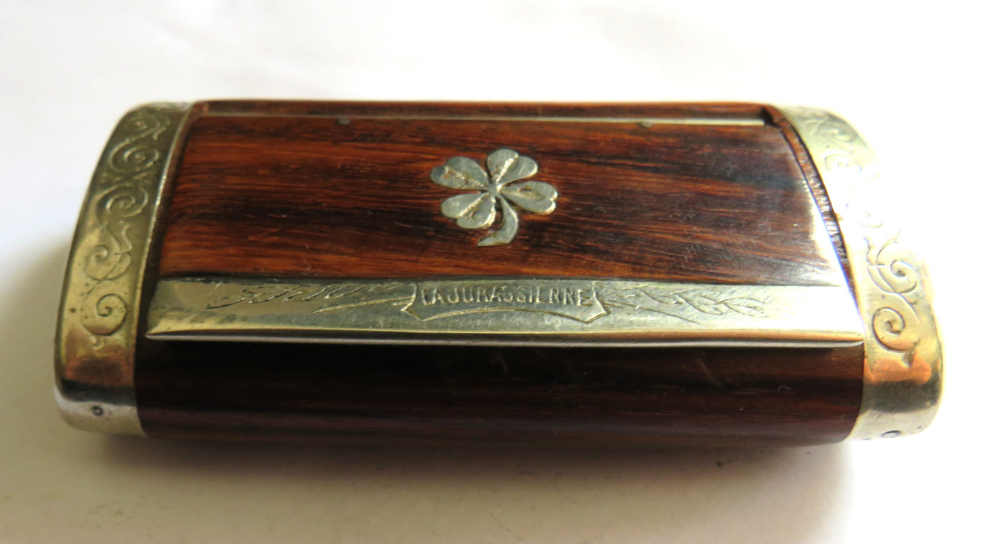 Antique White Metal Mounted Snuff Box By G.Smith & Sons London La Jurassienne