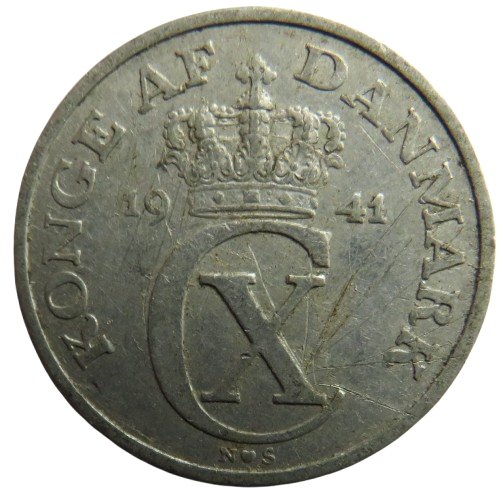 1941 Denmark 5 Ore Coin