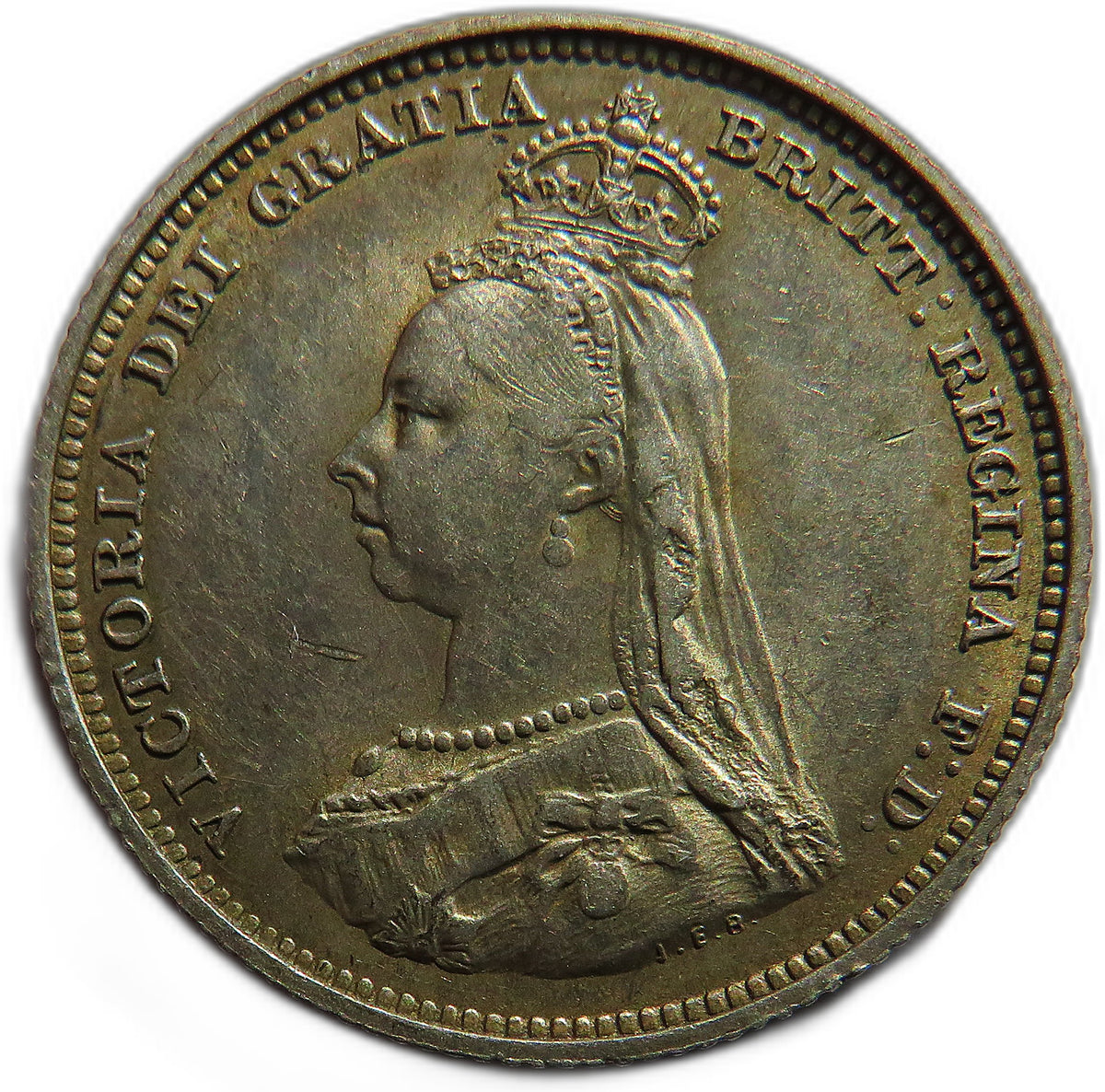 1887 Queen Victoria Jubilee Head Silver Shilling Coin In Better Grade - Great Britain