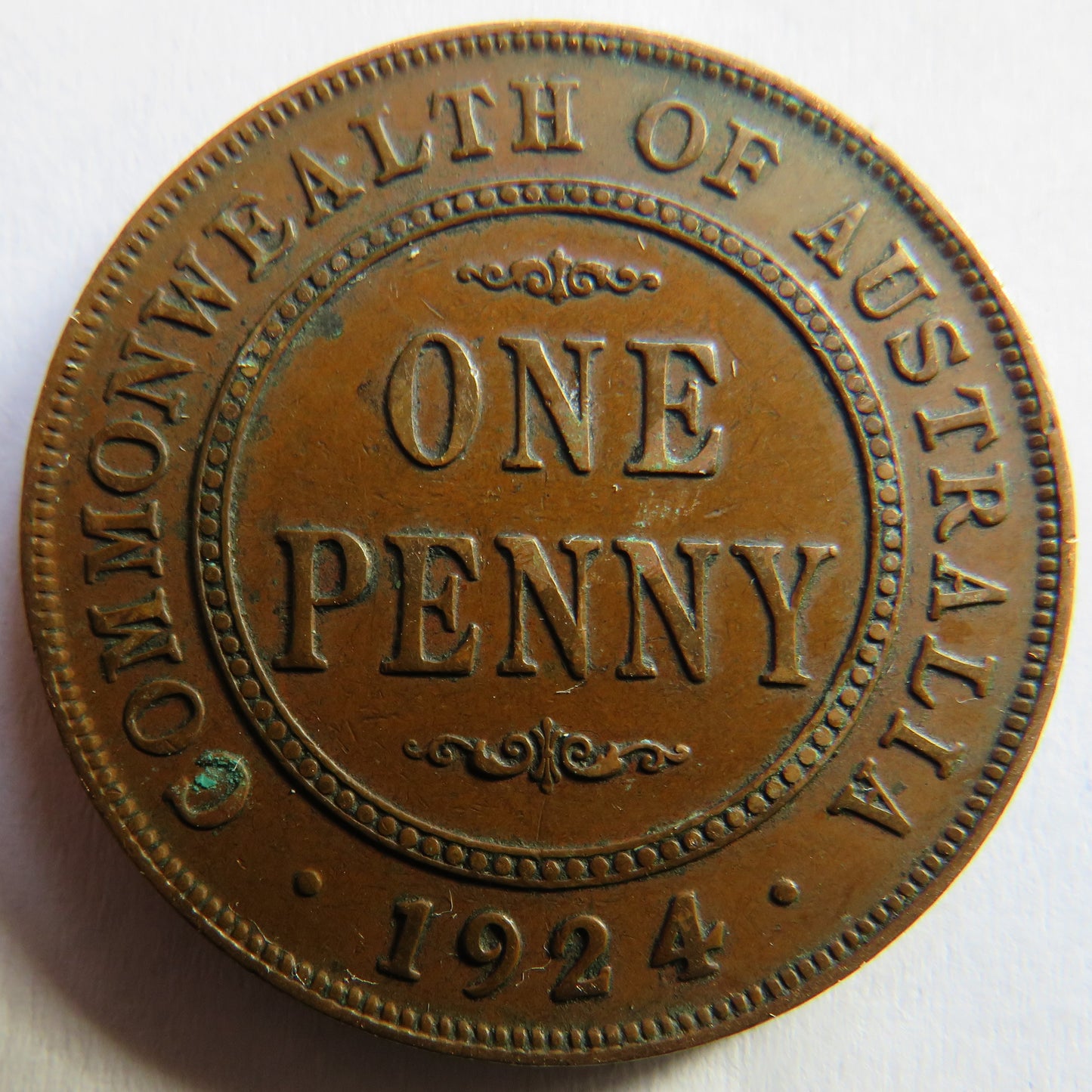 1924 King George V Australia One Penny Coin