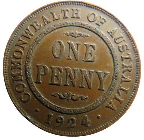 1924 King George V Australia One Penny Coin
