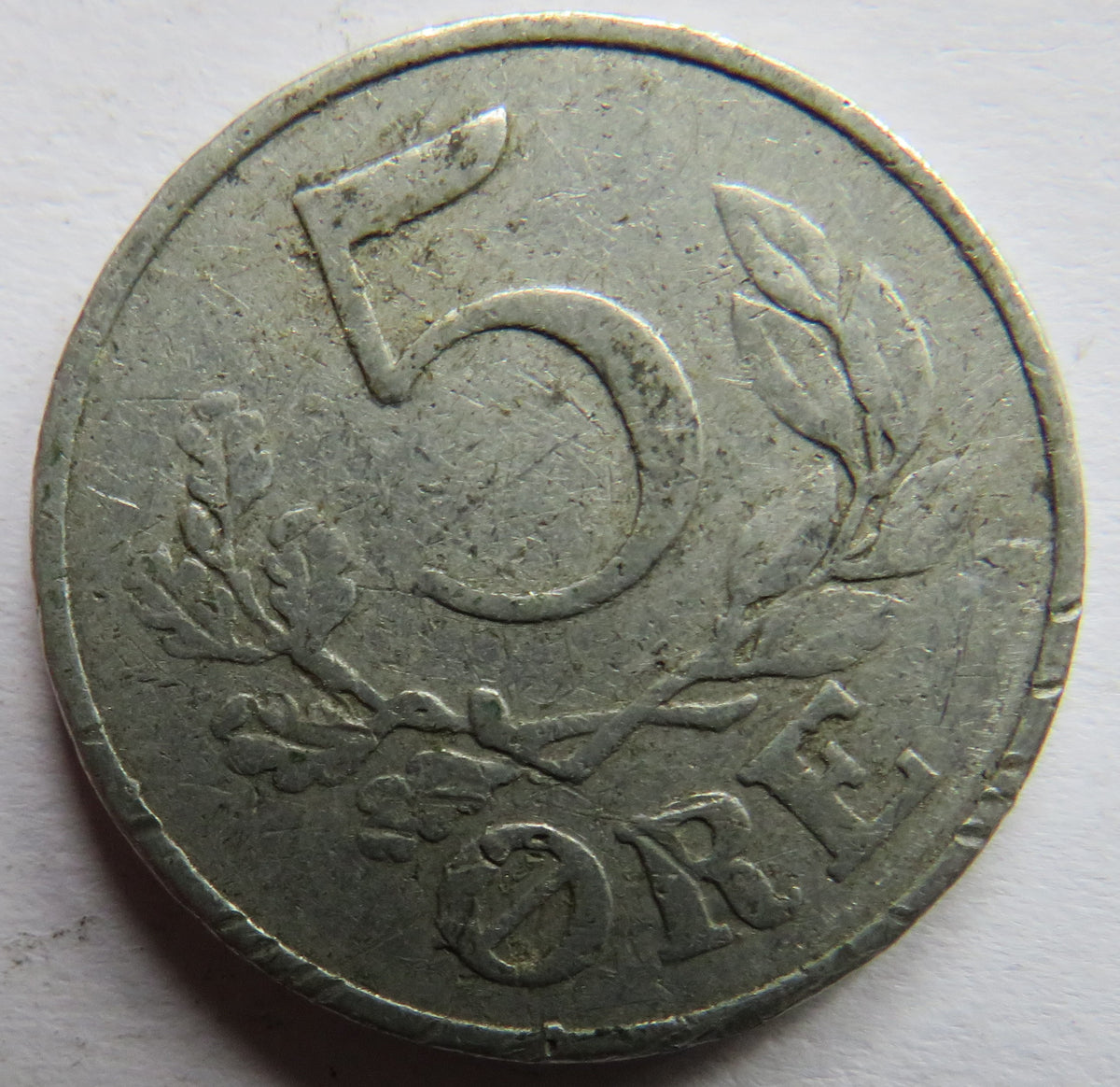 1941 Denmark 5 Ore Coin