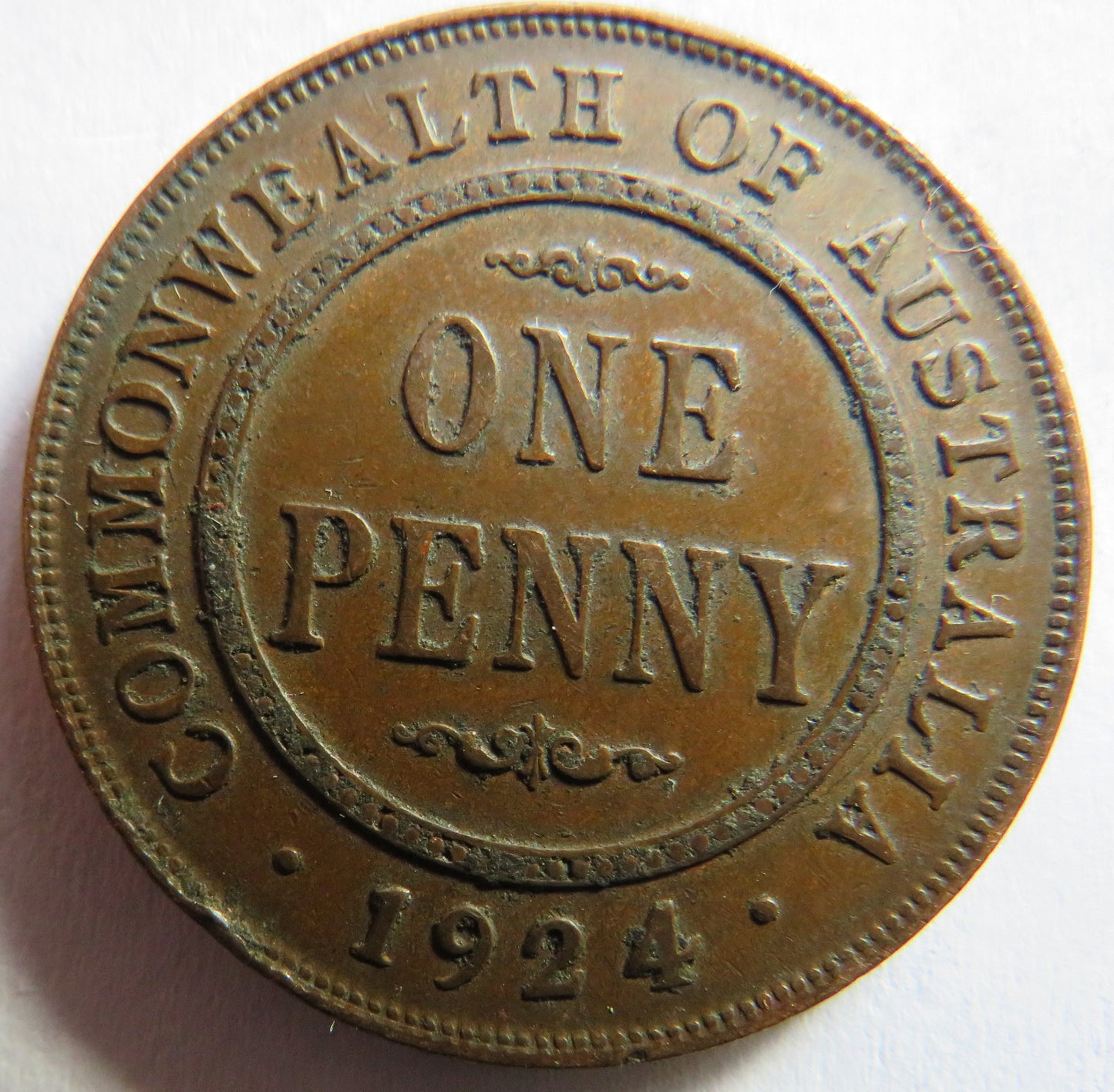 1924 King George V Australia One Penny Coin