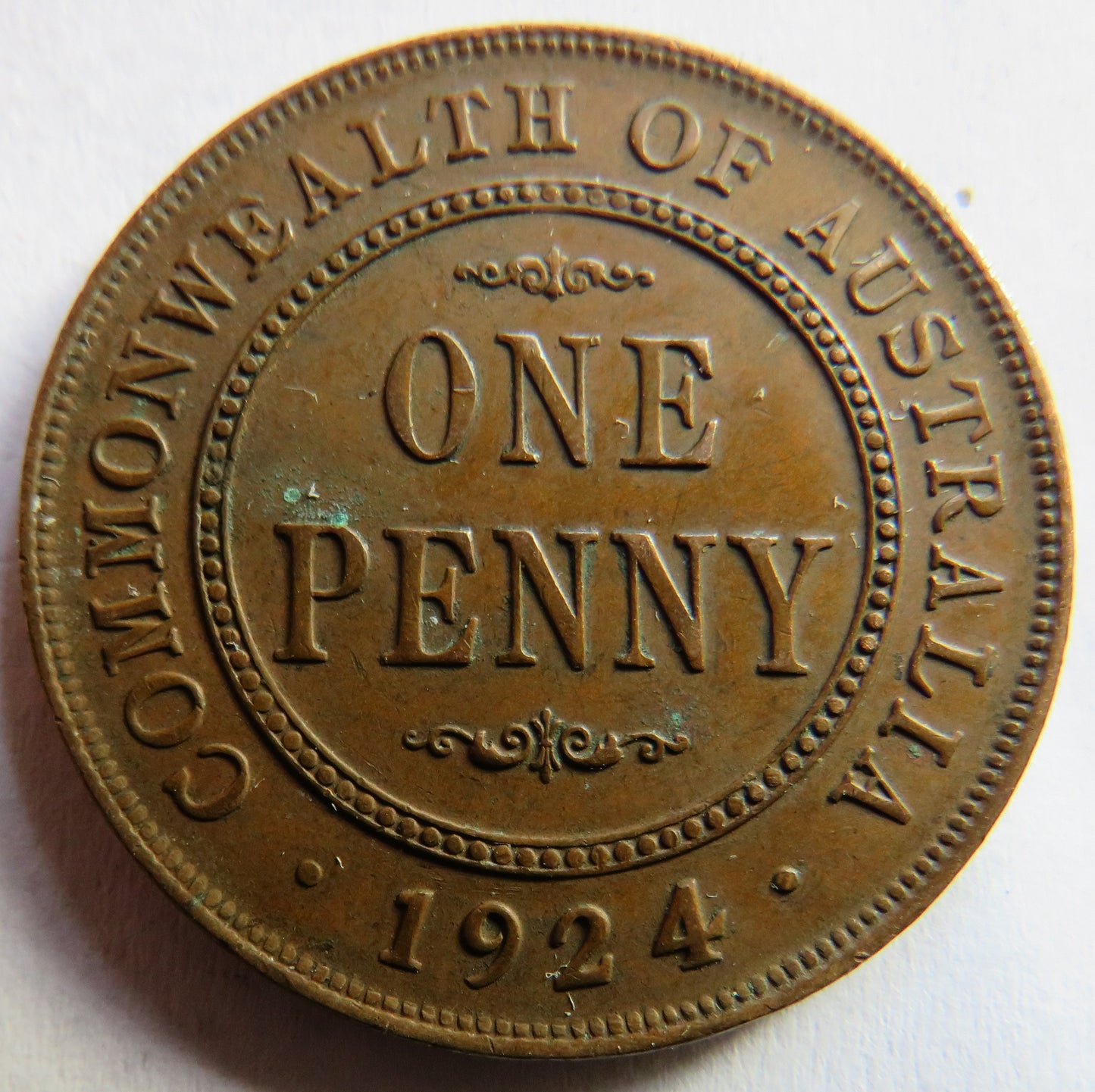 1924 King George V Australia One Penny Coin