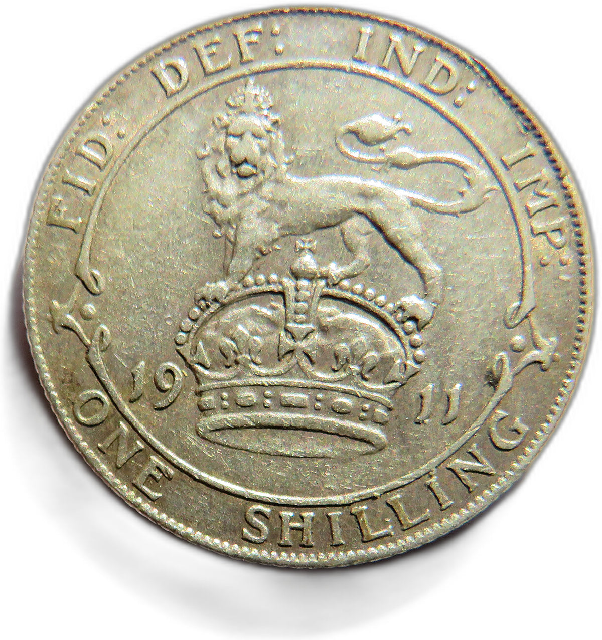 1911 King George V Silver Shilling Coin - Great Britain