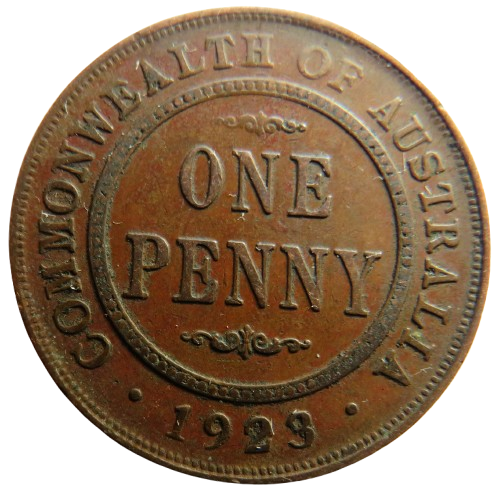 1923 King George V Australia One Penny Coin