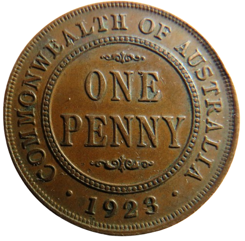 1923 King George V Australia One Penny Coin