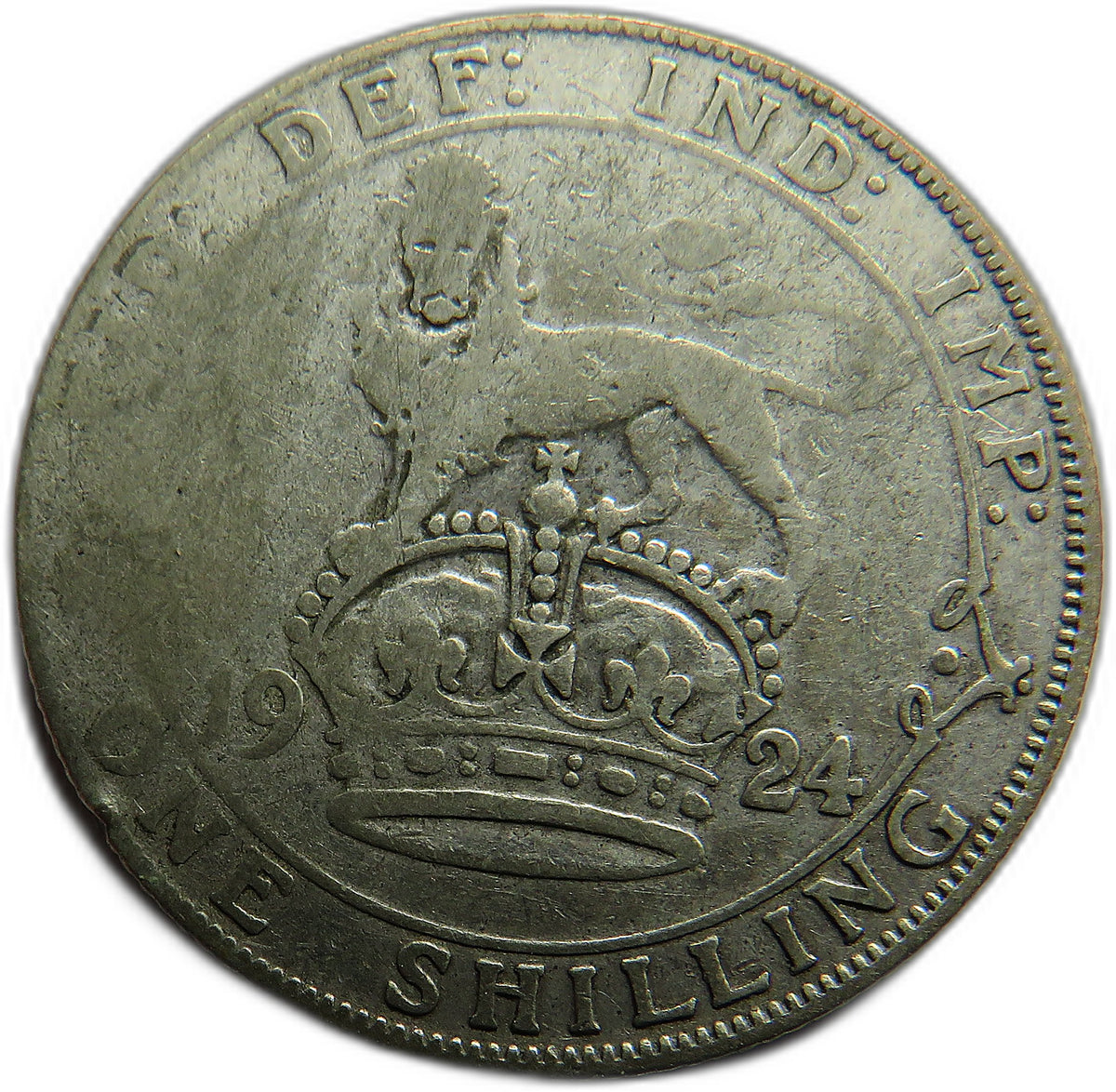 1924 King George V Silver Shilling Coin - Great Britain