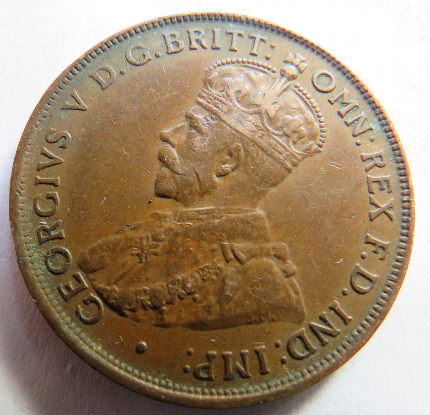 1923 King George V Australia One Penny Coin