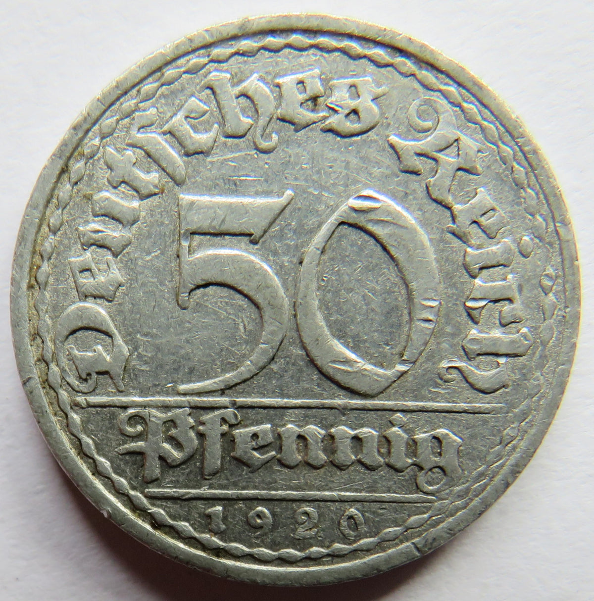 1920-A Germany - Weimar Republic 50 Pfennig Coin