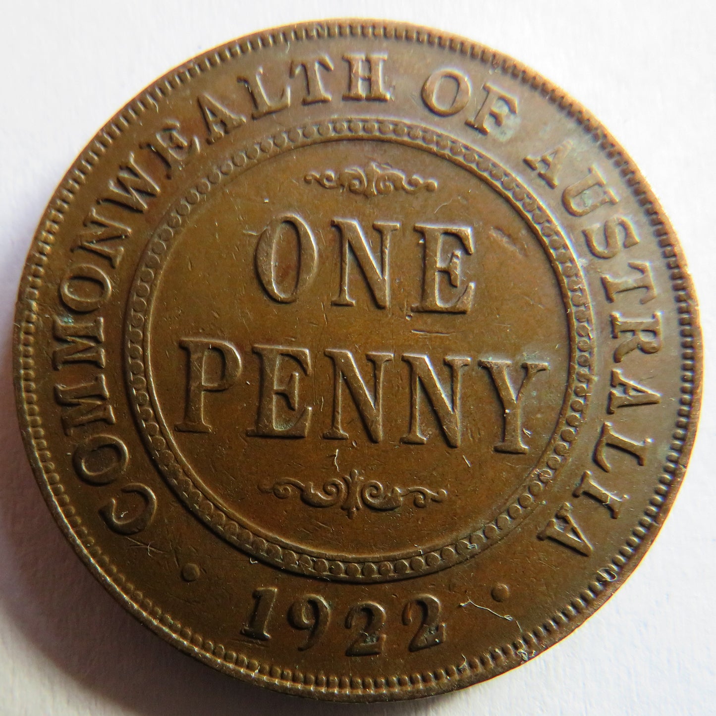 1922 King George V Australia One Penny Coin